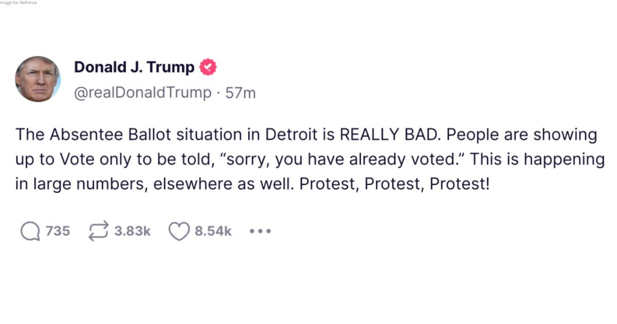 Trump claims 'Absentee Ballot situation' in Detriot in mid-term polls